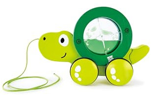Hape Nachziehschildkröte Tito - Holzspielzeug mit getrennt verwendbarem Schildkrötenpanzer, Nachziehspielzeug, Motorikspielzeug, Spielzeug für Kleinkinder ab 12 Monaten