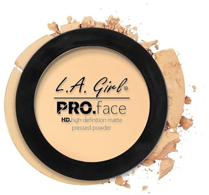 L.A. Girl PRO.Face Matte Pressed Powder, Classic Ivory GPP602 - Flawless, Long Lasting Matte Finish with Sheer to Buildable Coverage & Oil Control - Vegan, Travel Compact with Mirror and Sponge