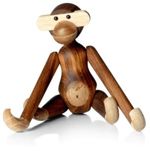 Kay Bojesen AFFE klein Figuren 18.5 cm Affen Weihnachtsdekoration, Holz dunkel