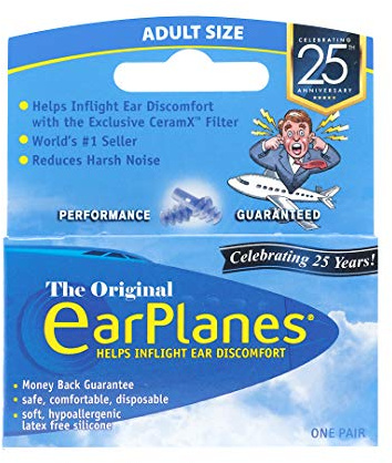 EarPlanes Ear Plugs 1 Pair (Pack of 6)