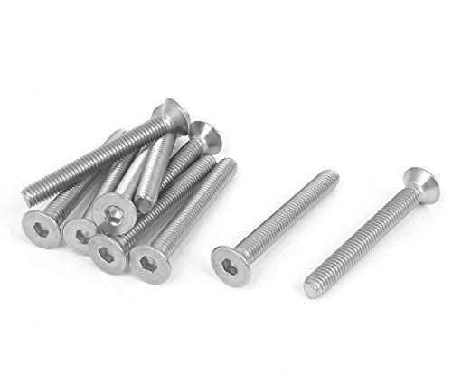 uxcell a15101300ux0186 M6 x 50mm Metric Hex Socket Countersunk Flat Head Screw Bolts Pack of 10