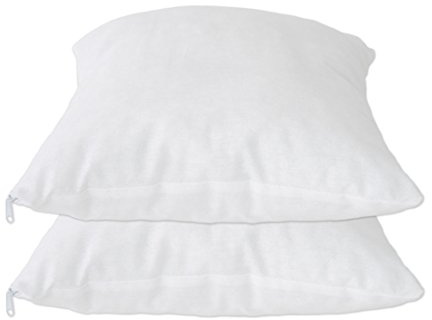 Nurtextil24 Füllkissen 2er 25x25 cm Inlett Baumwolle Weiß Reißverschluss