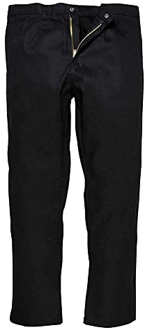 Portwest Pantalón Bizweld, Tamaño: XL, Color: Negro, BZ30BKRXL
