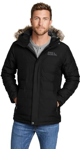 Eddie Bauer Men's Boundary Pass Down Parka, Black, X-Large