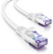 deleyCON 10m CAT7 Netzwerkkabel - 10 Gigabit - RJ45 Patchkabel Ethernet Kabel (Kupfer, SFTP PiMF Schirmung) - für Highspeed LAN DSL Switch Modem Router Patchpanel CAT7 CAT6 CAT5 - Weiß