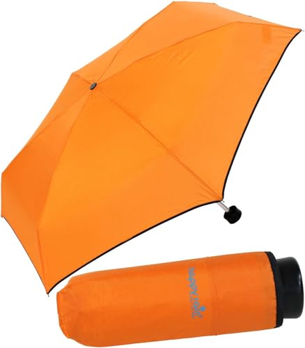 happy rain Ultra Mini Taschenschirm Damen Regenschirm Uni - orange