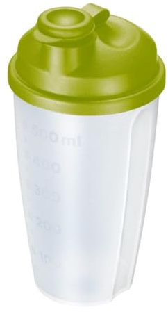 Westmark Shaker per condimenti con scala graduata, Disco rimovibile e bocchetta richiudibile, Capacità: 0,5 l, Plastica, Senza BPA, Mixery, Colore: Traslucido/Verde, 2435227A