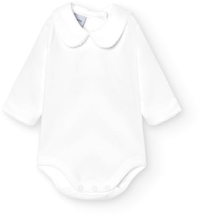 BABIDU Body Neonato a Maniche Lunghe in Cotone 100%, Body Neonato con Collo Elegante, Tessuto Morbido e Traspirante Anallergico per Pelli Sensibili, Abbigliamento Unisex per Neonato e Bambina