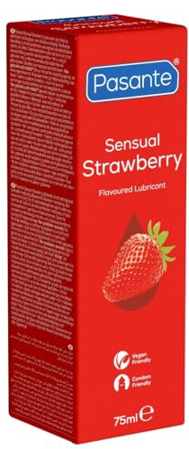 Pasante Sensual Strawberry Lube, 75ml Gleitgel - fruchtiger Erdbeer-Geschmack - lange gleitfähig - nicht klebend - parabenfrei - kondomfreundlich