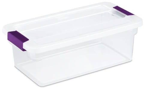 Sterilite 12-Pack ClearView Latch Box, Stackable Clear Organizer Bins with Lids, 6 Qt – Plastic Tote Containers for Closet, Office, Bedroom, Shelving Units and Everyday Home Storage Organization