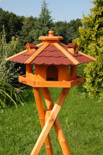 Deko-Shop-Hannusch Wunderschönes Vogelhaus mit Ständer, behandelt