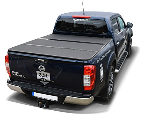 Hansen Styling Parts Copertura per vano carico – 3 pezzi pieghevole – alluminio nero verniciato a polvere adatto per Nissan Navara NP300 (D231) (2015-2021)