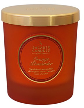 Shearer Candles Orange Pomander Scented Jar Candle with Gold Lid - Orange by Shearer Candles