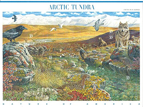 Arctic Tundra, Full Sheet of 10 x 37-Cents Postage Stamps, USA 2003, Scott 3802