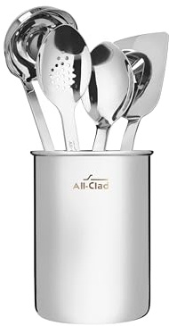 All-Clad TSET1 Stainless Steel Kitchen Tool Set Caddy Included, 6-Piece, Silver