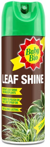Baby Bio 84899143 Leaf Shine, 200ml - Ready To Use Houseplant Care - Aerosol Spray for a Natural Long Lasting and Healthy Shine - Removes Dust from Plant Leaves - Prevents Yellowing