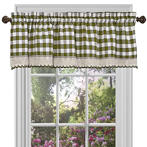 Achim Home Furnishings Buffalo Check Valance, 58-Inch by 14-Inch, Sage