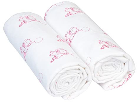 BORNINO Moltontuch im 2er-Pack 80x80cm Stoffwindel, weiß