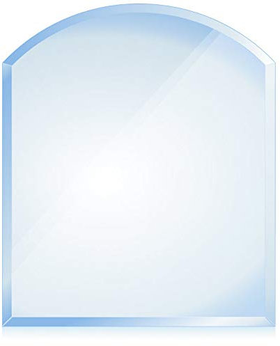 BIJON Funkenschutz-Platte mit Facettenschliff, Glasplatte Kaminofen, Kaminschutz mit ESG Sicherheitsglas, Kamin Glasplatte, Segmentbogen 120 x 100 cm, 8mm