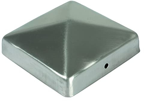 Unbekannt Pfostenkappen Zaunkappe Abdeckkappe Pyramide Edelstahl 91 x 91 mm (1)