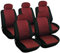 WOLTU Sitzbezüge Auto Einzelsitzbezug universal Größe, 5er Set, schwarz/rot