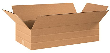 Aviditi MD24126 Multi-Depth Corrugated Cardboard Box 24 L x 12 W x 6 H, Kraft, for Shipping, Packing and Moving (Pack of 20)