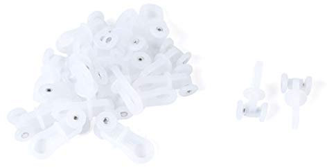 sourcing map 20 PC 9mm de diám. Rodillos de Las orugas Cortina Rueda de Instalación de plástico Blanco 28x13x12mm