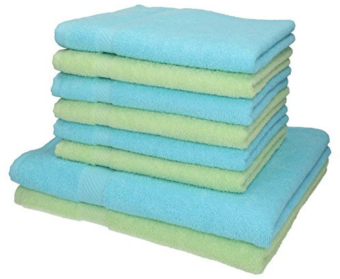 Betz 8-TLG. Handtuch-Set Palermo 100% Baumwolle 2 Duschtücher 6 Handtücher Farbe grün und türkis