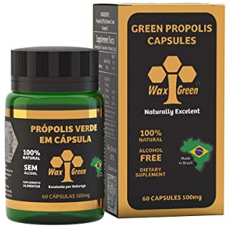 4 Packs of Wax Green Bee Propolis 500mg (60 Capsules)