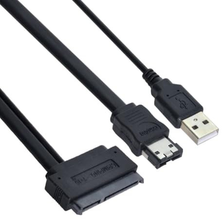 chenyang eSATA auf SATA 22Pin Datenübertragungs Verlängerungskabel mit USB 2.0 Stromversorgungsunterstützung 5V Stromversorgung für 2,5 ZollMFestplattenlaufwerke, 50 cm
