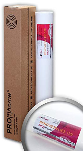 Profhome Renoviervlies 130g Öko Malervlies Anstrich-Vlies glatte umweltbewusste Vliestapete zum Überstreichen nachhaltig umweltschonend 18,75 qm x 25 Meter Rolle FSC® MIX Nr. TSUD-COC-001718-KR