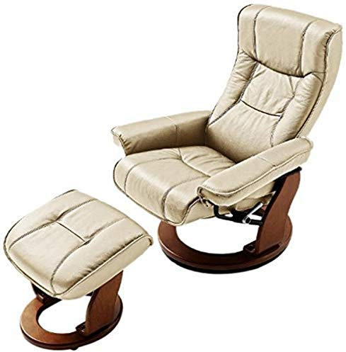 Robas Lund, Sessel, Relaxsessel, Hamilton mit Hocker, Leder/creme, 83 x 85-110 x 105 cm, 64026CH5