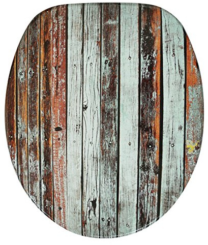 Sanilo WC Sitz mit Absenkautomatik, hochwertiger Toilettendeckel, einfache Montage, stabile Scharniere, Antik