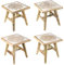 Carousel Home and Gifts White Washed Rustic Shabby Chic Wooden Hand Carved Mango Wood Stool ~ Design Vary