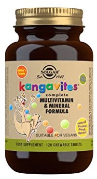 Solgar Kangavites Tropical Punch Complete Multivitamin and Mineral Formula Chewable Tablets - Pack of 120-28 Active Ingredients - Supports a Healthy Lifestyle - Vegan and Gluten Free