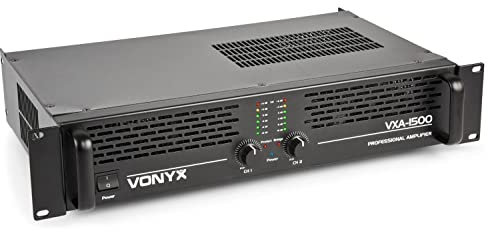 Vonyx VXA-1500 - Amplificateur Professionnel, 2x 750 Watts, Connexion en Pont, Amplificateur Stéréo Haute Qualité, Idéal DJ et DJ Mobiles