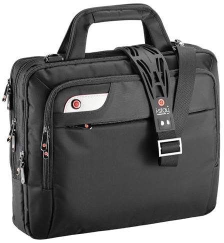 i-stay Laptop bag, 15.6 inch Business Computer Laptop Case, Unisex Spacious Laptop Sleeve Shoulder Messenger Bag for Women and Men, Universal Nylon Briefcase Bag for Computer/Notebook-Black is0104