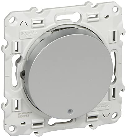 Schneider Electric - Odace, va-et-vient lumineux Alu 10 A à vis LED orange 1,5 mA local. ou temoin - S530263