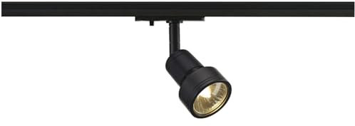 SLV PURI | LED Schienen-Strahler, Dreh- und schwenkbarer 1-Phasen-Strahler, Deckenstrahler, Deckenleuchte, Schienensystem, Innenbeleuchtung | GU10, inkl. 1Phasen-Adapter, Schwarz