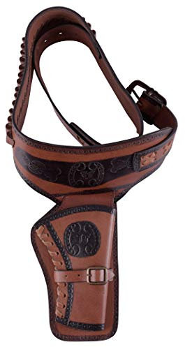 Battle-Merchant - Westernholster aus Leder - Revolvergürtel mit Holster für Cowboy - Westerngürtel