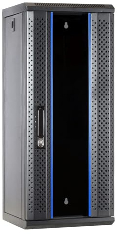 DSIT 15 HE - 10 Zoll Serverschrank - mit Glastür - (BxTxH) 312x310x752mm - Schwarz - für Zuhause und im Büro