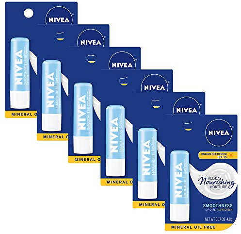 NIVEA Smoothness Lip Care SPF 15 0.17 Ounce Carded Pack (Pack of 6)