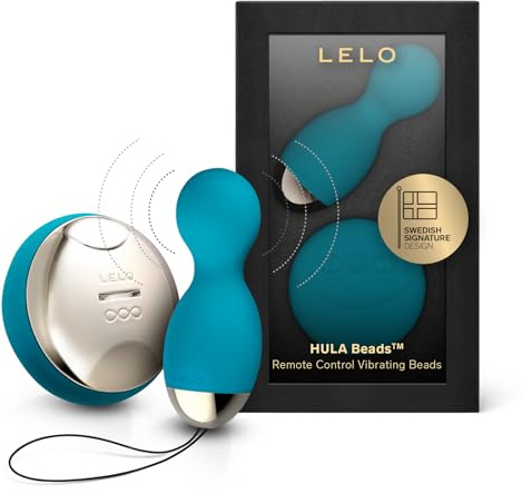 LELO HULA Beads - Palline Vaginali che ruotano e vibrano (Palline Cinesi per donne) - Dispositivo per Esercizi di Kegel (Garanzia di 2 anno) - Ovetto vibrante con Telecomando, Ocean Blue