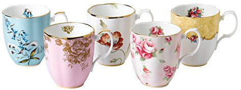 Royal Albert 100 Years 40017527 1950-1990 Mug 0.4Ltr/14.1 Floz, Set of 5 Multi, Bone China