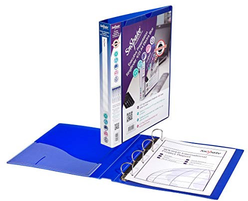 Snopake Präsentationsringbuch Polypropylen 4 D-Ringe 25 mm A4 10 Stück Elektra-Blau
