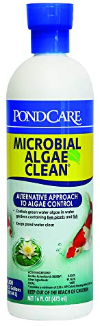 API PONDCARE MICROBIAL ALGAE CLEAN Biological Inhibitor of Green Water, Alternative approach to algae control, 16-Ounce Bottle