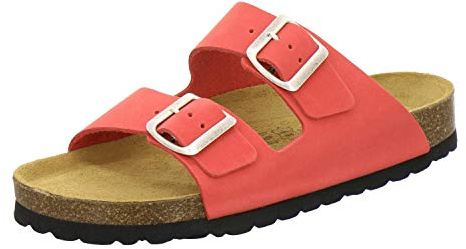 AFS, 2100, sandali da donna in vera pelle, comodi, pratiche scarpe da lavoro, fatte a mano in Germania, Rosso (Ciliegia.), 39 EU