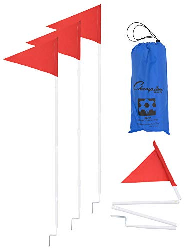Champion Sports Collapsible Soccer Corner Flags with Posts, Set of 4
