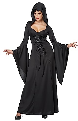 California Costumes Hooded Black Lace Up Robe Costume Medium