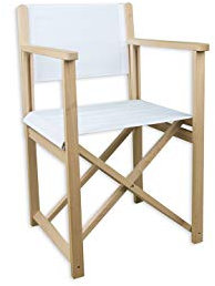 MultiBrands Regiestuhl, Holz, Stoffbezug weiß